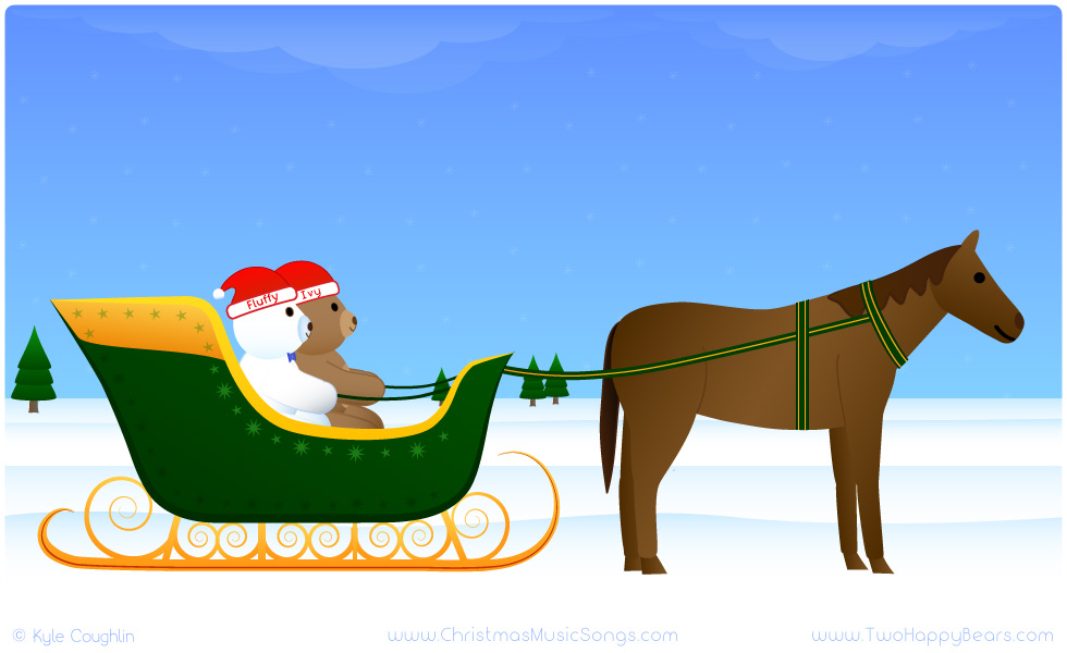 Fluffy and Ivy are going for a ride in a one-horse open sleigh!