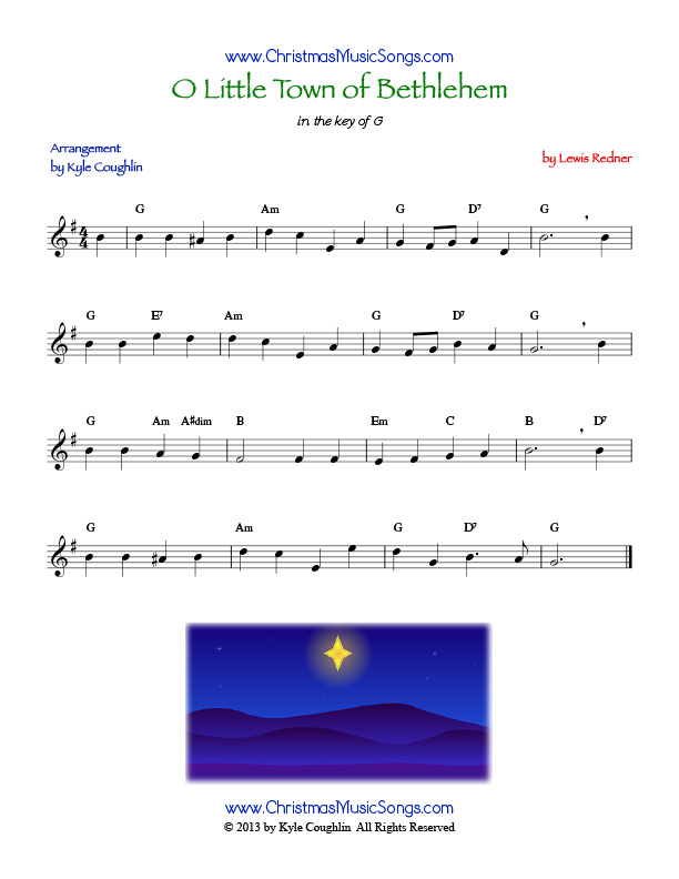 O Little Town of Bethlehem free sheet music