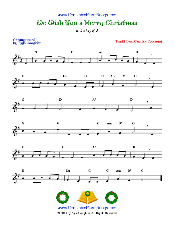 We Wish You a Merry Christmas free sheet music