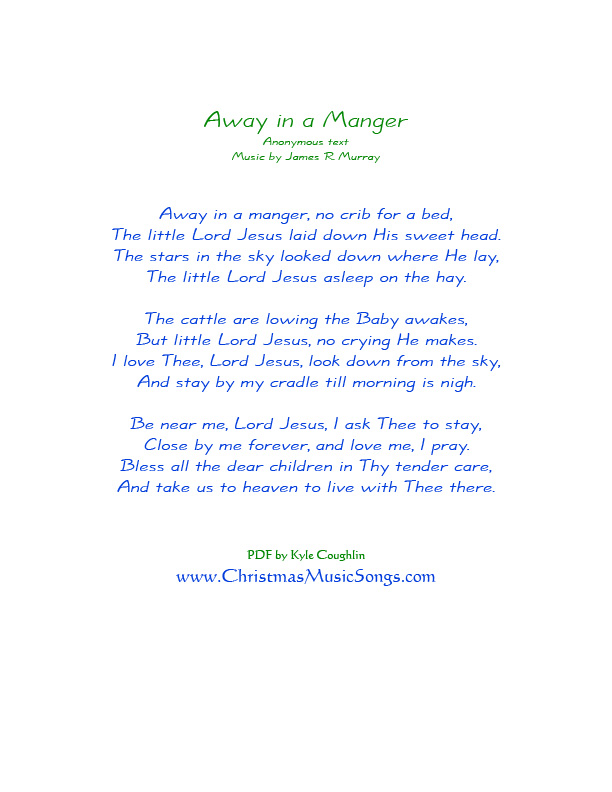 Away in a Manger lyrics PDF
