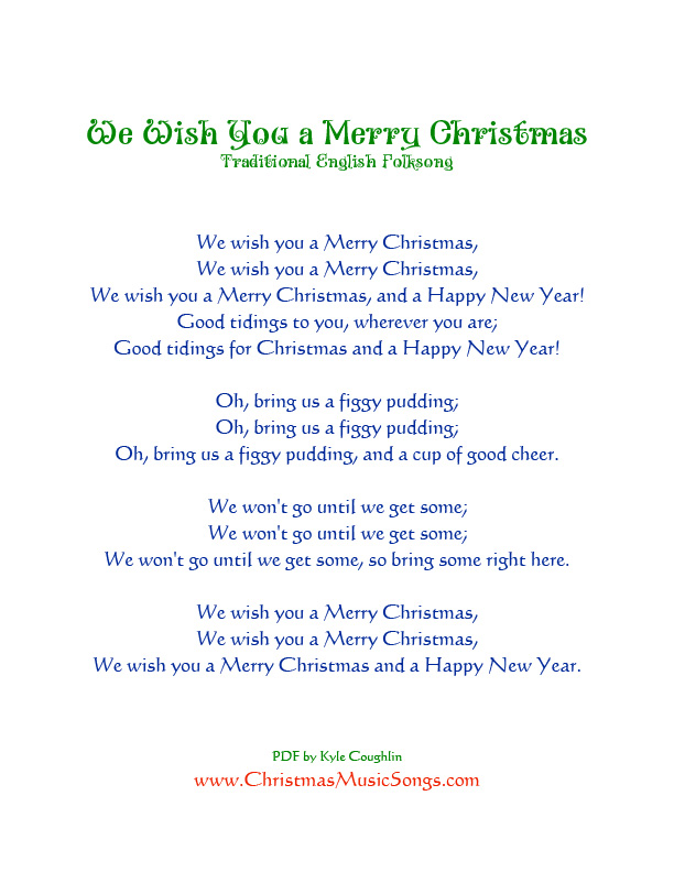 We Wish You a Merry Christmas lyrics