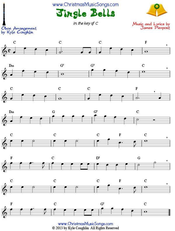 Jingle Bells for Oboe sheet music