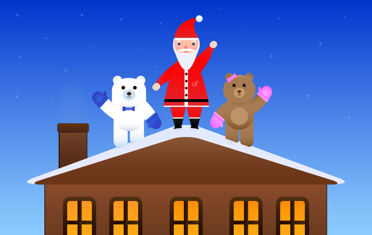 How many days until Christmas? The Two Happy Bears will tell you.